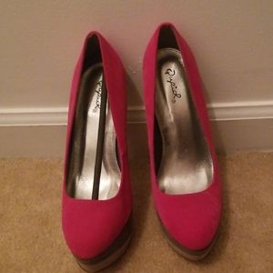 Color block platform heels